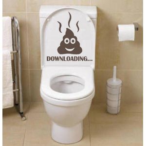 Sticker downloading drol toilet Donker Bruin | Rosami