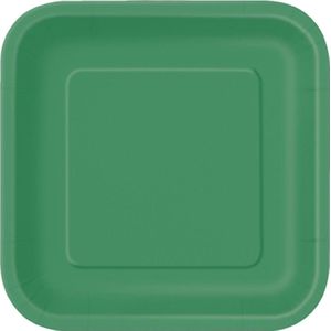 UNIQUE - 16 kleine kartonnen borden in smaragdgroen.