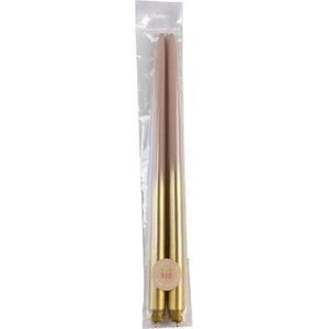 Rustik Lys - XL tweelingkaars 'Gold' (Set van 2, Nude)