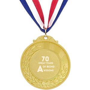 Akyol - 70 jaar of being awesome medaille goudkleuring - Verjaardag - mensen die 70 jaar zijn geworden - cadeau