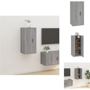 vidaXL Tv-kast - Tv-kasten - Televisiekast - Bijzetkast - Tv-wandmeubel 40x34,5x80 cm grijs sonoma eikenkleurig