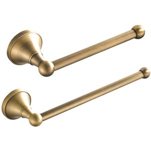 Flybath 2-delige badkameraccessoireset - handdoekring en toiletrolhouder messing wandmontage brons geborsteld