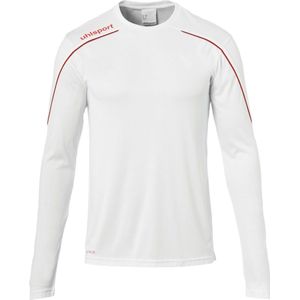 Uhlsport Stream 22 Voetbalshirt Lange Mouw Heren - Wit / Rood | Maat: 2XL