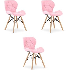 LAGO stoel eco-leer - roze x 3
