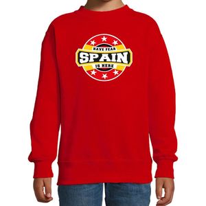 Have fear Spain is here sweater met sterren embleem in de kleuren van de Spaanse vlag - rood - kids - Spanje supporter / Spaans elftal fan trui / EK / WK / kleding 122/128