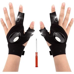 Equivera Led Handschoenen - 2 Lampen - Lichtgevende Handschoenen - Zaklamp Handschoen - Voor Klussen/Vissen/Kamperen & Andere Outdooractiviteiten