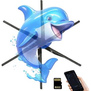 3D hologram fan reclame-weergave projector hologram 96 cm - 1532 lampkralen - ondersteunt downloaden - bewerkte 3D-tekst op WLAN-projector .