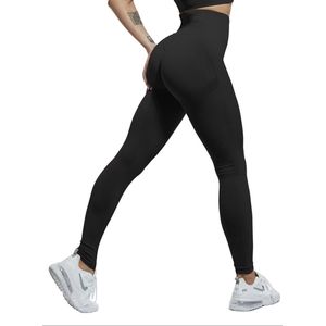 Sportchic - Sportlegging dames - High waist - Elastische band – Squatproof - Hardloopbroek - Shape legging - Tiktok Legging - Fitness Legging - Sportlegging - Booty Scrunch - Zwart - S