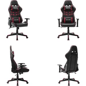 vidaXL Gamestoel kunstleer zwart en wijnrood - Gamingstoel - Gamingstoelen - Racingstoel - Racingstoelen