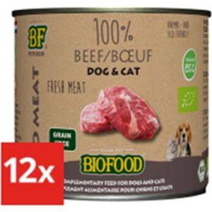 12x Biofood Organic 100% Rund voor hond en kat - 200g