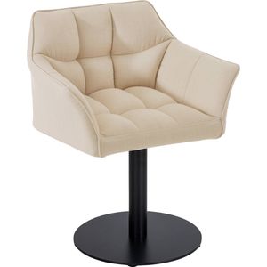 CLP Damaso Loungestoel - Binnen - Met armleuning - Eetkamerstoel Metaal frame - creme Stof