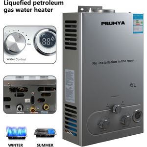 Propaan geiser 6L 16KW - LPG Geiser 6 Liter / minuut Boiler - Ideaal Voor Camper - Caravan - Boot - Camping - Snel Heet Water - Inclusief Douche