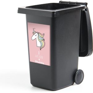 Container sticker Unicorn - Quotes - Roze - I was born a unicorn - Meisjes - Kind - 40x60 cm - Kliko sticker