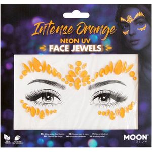 Moon Creations Gezicht Diamanten Sticker Moon Glow - Intense Orange - Neon UV Oranje