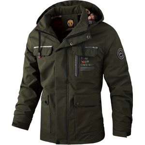 Windjas Voor Heren - Parka - Lente & Herfst - Jas - Volwassen - Groen - Maat XL