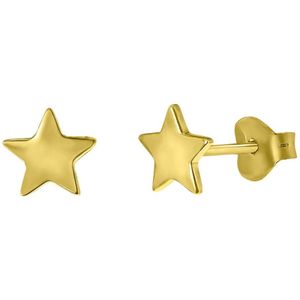 Lucardi Dames Plated oorbellen galaxy ster - Oorbellen - Cadeau - Echt Zilver - Goudkleurig