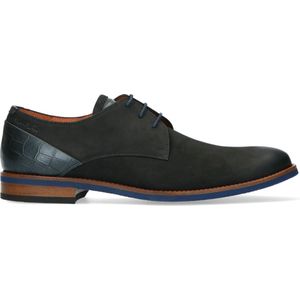 Van Lier - Heren - Zwarte nubuck veterschoenen - Maat 41