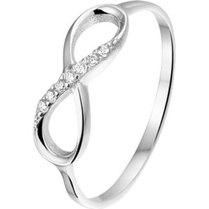 The Fashion Jewelry Collection Ring Infinity Zirkonia - Zilver