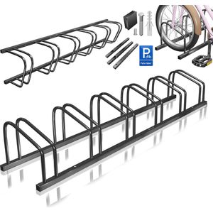 KESSER® Fietsstandaard inclusief parkeerplaat – Meervoudige standaard met 37 cm wielafstand, geschikt voor bandenbreedtes van 30-65 mm, fietsdrager, standaard voor vloer- of wandmontage, wielstandaard