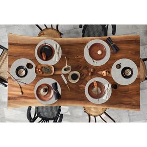 Ronde placemats - Onderlegger - Placemats rond - Beton print - Patroon - Abstract - 6 stuks