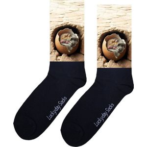 Hamster - Opkikker - Grappige sokken - Valentijn cadeau - Verjaardag cadeau - Sint cadeau - Leuke sokken - Ei - Leuk cadeau - Vrolijke sokken - Cadeautje - Grappig cadeau - Kerstsokken - Vaderdag - Moederdag - Stoep - Socks maken Happy - 37-44