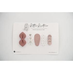 LittleLeather, klikklak speldjes, Gemixte set 4 - 3cm - Knip - Clipjes - Haaraccessoires - Leder - Haarband - Haarclip - Baby - Peuter - Haarknip - Meisjes - Echt leer - Kraamcadeau