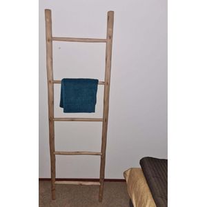 Decoratieladder - Handdoekenrek - Ladder - ladderrek - handdoek ladder - Bruin - Acaciahout