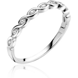 ZINZI zilveren aanschuifring Infinity wit 2,4mm ZIR1595