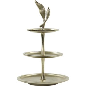 Light & Living etagere 3 laags Ø30x51 cm FOGLIA goud