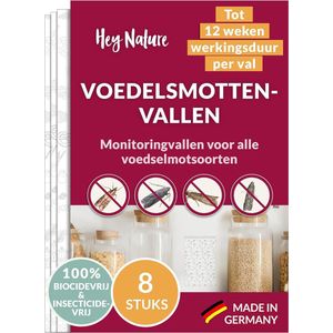 Insecticidevrije voedselmottenval - 8 stuks, effectieve mottenbestrijding met feromoon