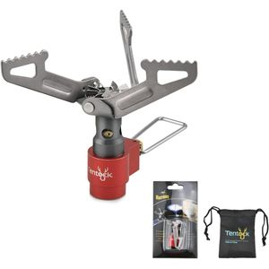 Outdoor Mini Camping Gasfornuis - Ultralight en Compact - 1 stuk - Rood - Titanium