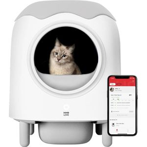 Automatische Kattenbak - Zelfreinigende Kattenbak - Geuronderdrukking - Waarschuwingen en App-afstandsbediening - Automatische Kattenbak voor Meerdere Katten - Demonteerbaar
