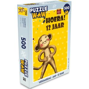 Puzzel Verjaardag - Aap - 12 jaar - Legpuzzel - Puzzel 500 stukjes
