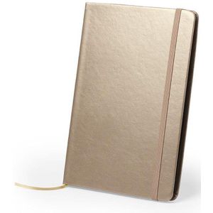 5x stuks luxe pocket schriften/notitieblok/opschrijfboekje 21 x 15 cm in de kleur goud met harde kaft en 80 blanco pagina's