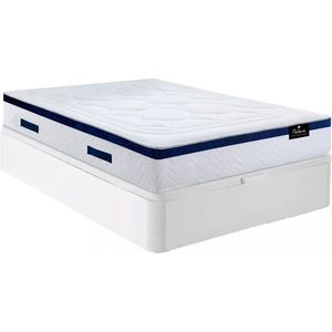 Vente-unique Bedset 160 x 200 cm - Witte bedbodem met opbergruimte + hybride matras met pocketveren - MARQUIS van YSMÉE