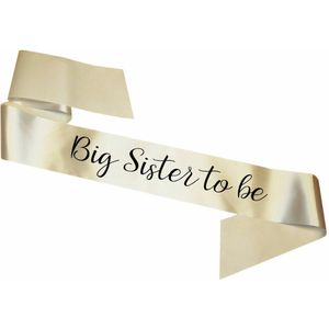 Sjerp Big Sister champagne kleurig met zwarte tekst - babyshower - zwanger - geboorte - sjerp - zus - big sister - genderreveal