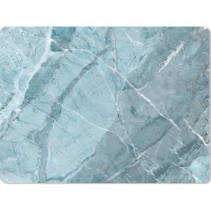 Muismat Groot - Kristallen - Wit - Blauw - Graniet - 40x30 cm - Mousepad - Muismat