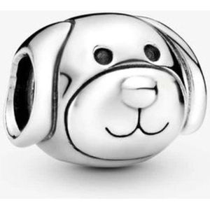 Fler® | 925 Sterling Zilver Bedel | Hond | Past op populaire bedel armbanden (standaard - 3mm) | armbandbedel | Bedels Charms Beads