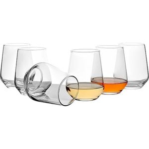 Waterglas, 425 ml, set van 6 stuks, klassieke water- en sapglazen, ideaal voor sinaasappelsap, elegant en klassiek glas voor thuis en diner