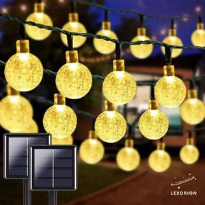 Lexorion Fairy - Solar Lichtsnoer - Buitenverlichting - Solar Tuinverlichting - Warm Wit - 50 LED - 9.5 meter - Buiten op Zonne Energie - Sfeerverlichting - IP65 Weerbestendig - Lichtslinger - LED Lampjes Slinger