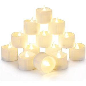 Vlamloze LED Theelichtjes 24-Pack - Veiligheid en Sfeer voor Elke Gelegenheid