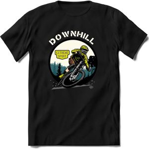 Downhill | TSK Studio Mountainbike kleding Sport T-Shirt | Geel | Heren / Dames | Perfect MTB Verjaardag Cadeau Shirt Maat XL