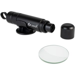 Saaf Mini Veiligheidshamer - Gordelsnijder - Inclusief Testglas - Zelfklevende Houder - Noodhamer - Zwart