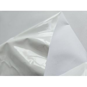 BNDGx® - Datex stof - Wit - 100cm X 145cm - Latex bovenkant - Polyester onderkantStof per meter Shiny glans wetlook