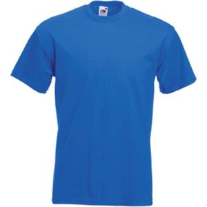 Set van 2x stuks basic kobalt blauw t-shirt voor heren - voordelige katoenen shirts - 100% katoen. Regular fit, maat: L (40/52)