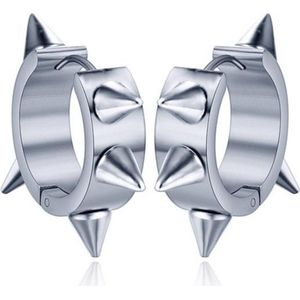 LGT Jewels oorringen Edelstaal Spike Silver