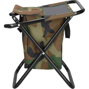 Springos Campingkruk - Kampeerkruk - Viskruk - Opvouwbaar - Inclusief Draagriem - Camouflage