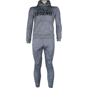 Legend Joggingpak dames/heren met hoodie grijs Maat: XL