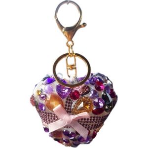 Sleutelhanger Tashanger roze paars glitter hanger steentjes groot nep diamanten hanger grote luxe sleutel decoratieve hanger speelgoed voor auto sleutels accessoires