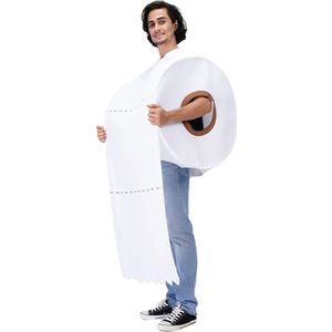 Origineel carnavals kostuum - WC Rol - Toiletpapier - Grappige outfit - One size - Volwassenen - Verkleedkleding - Goede kwaliteit